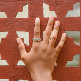 Edge cut silver band